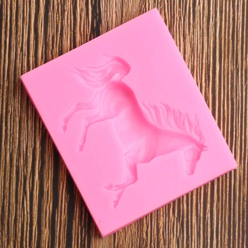 Seedomes 1pc Cute Animal 3D Running Horse Silicone Mold for DIY Desserts Jelly Shots Fondant Mold Pudding Chocolate Crystal Handmade Ice Cream Cupcake Cake Topper Decoration Soap Mould Candy Gum Paste - Image 3